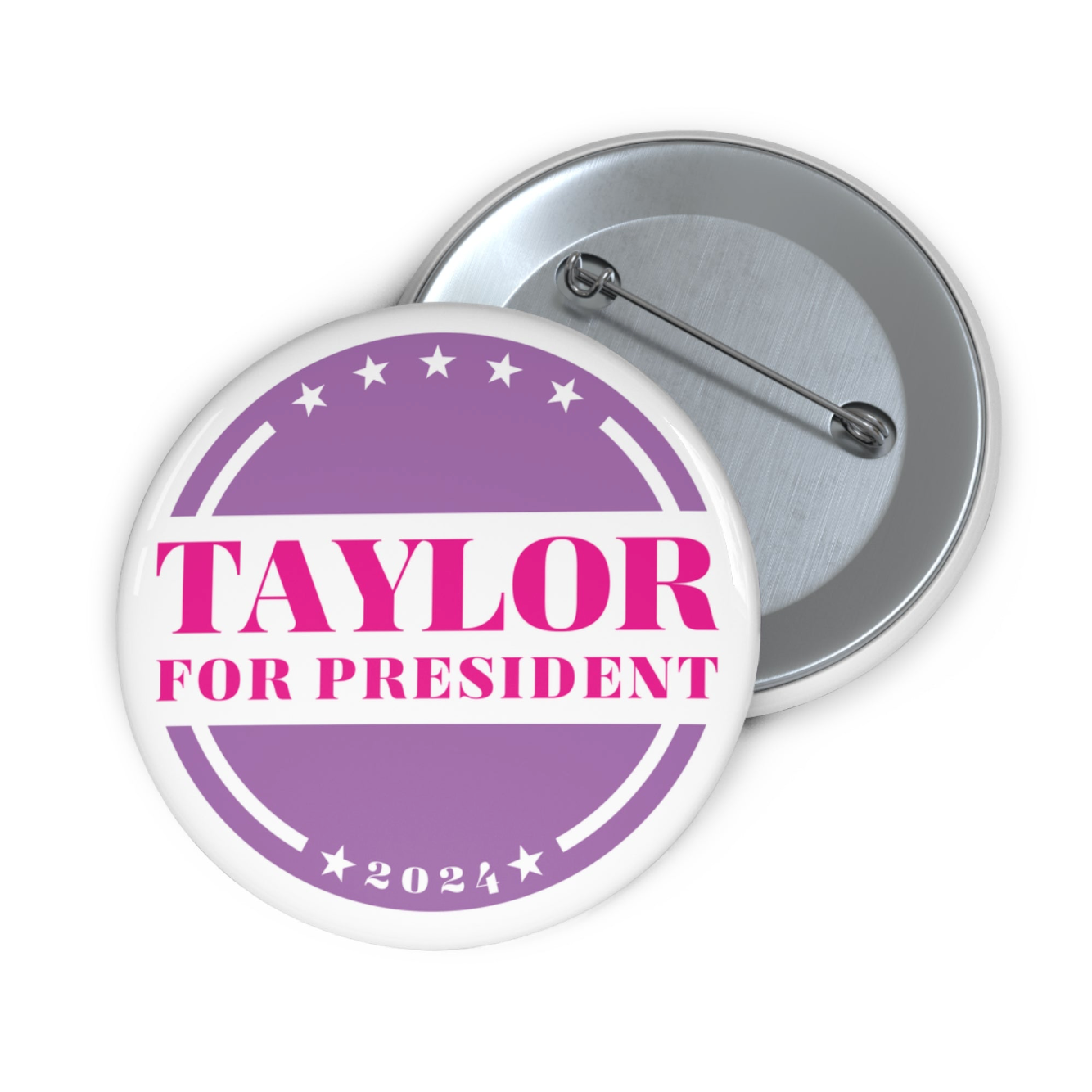 Taylor for President Pin Buttons - 6 Pack (Pink/Purple)