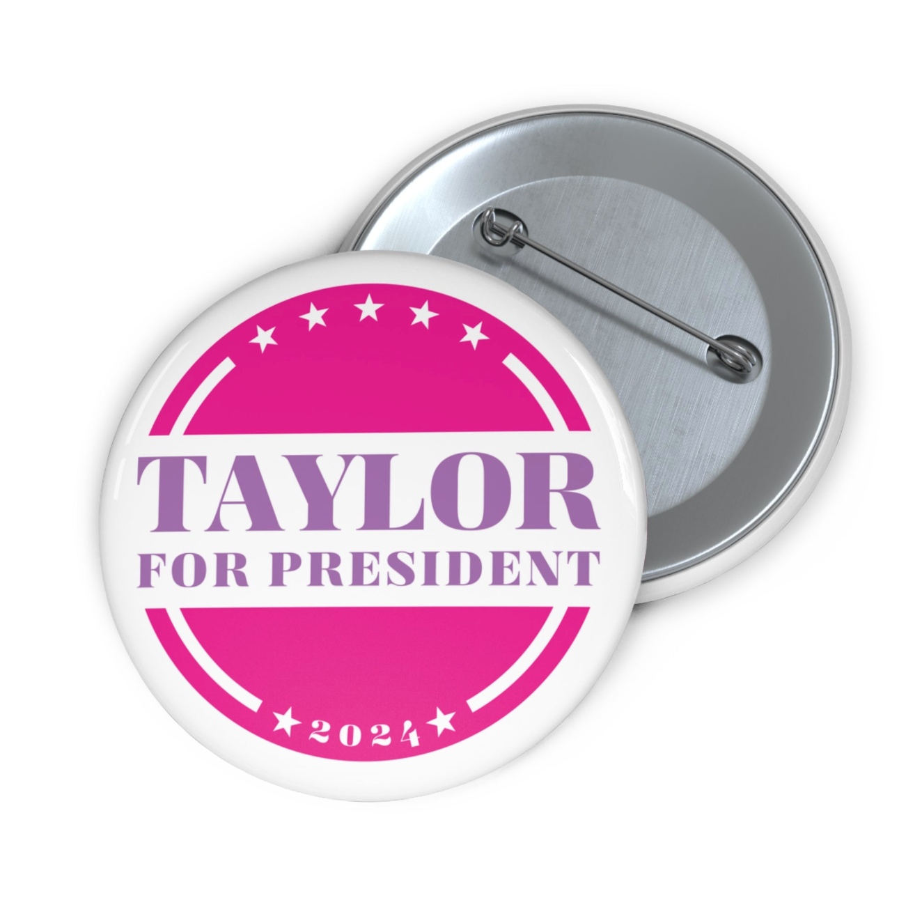 Taylor for President Pin Buttons - 6 Pack (Pink/Purple)