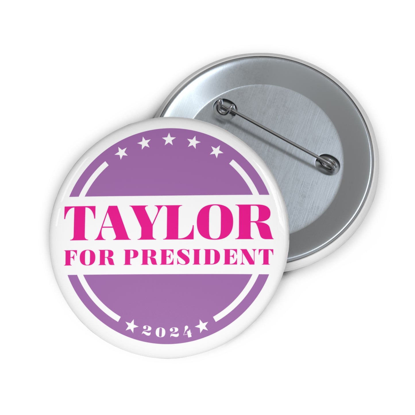 Taylor For President Pin Buttons (Purple)